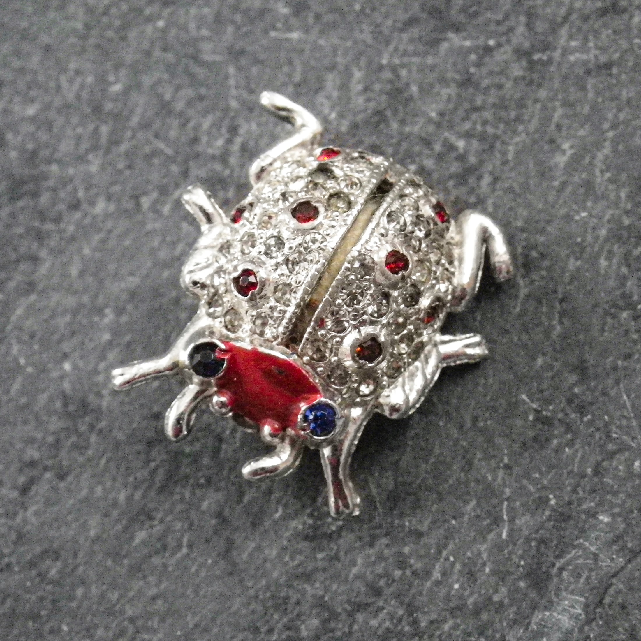 Ladybug Sterling Silver Brooch Insect Brooch With Stone 
